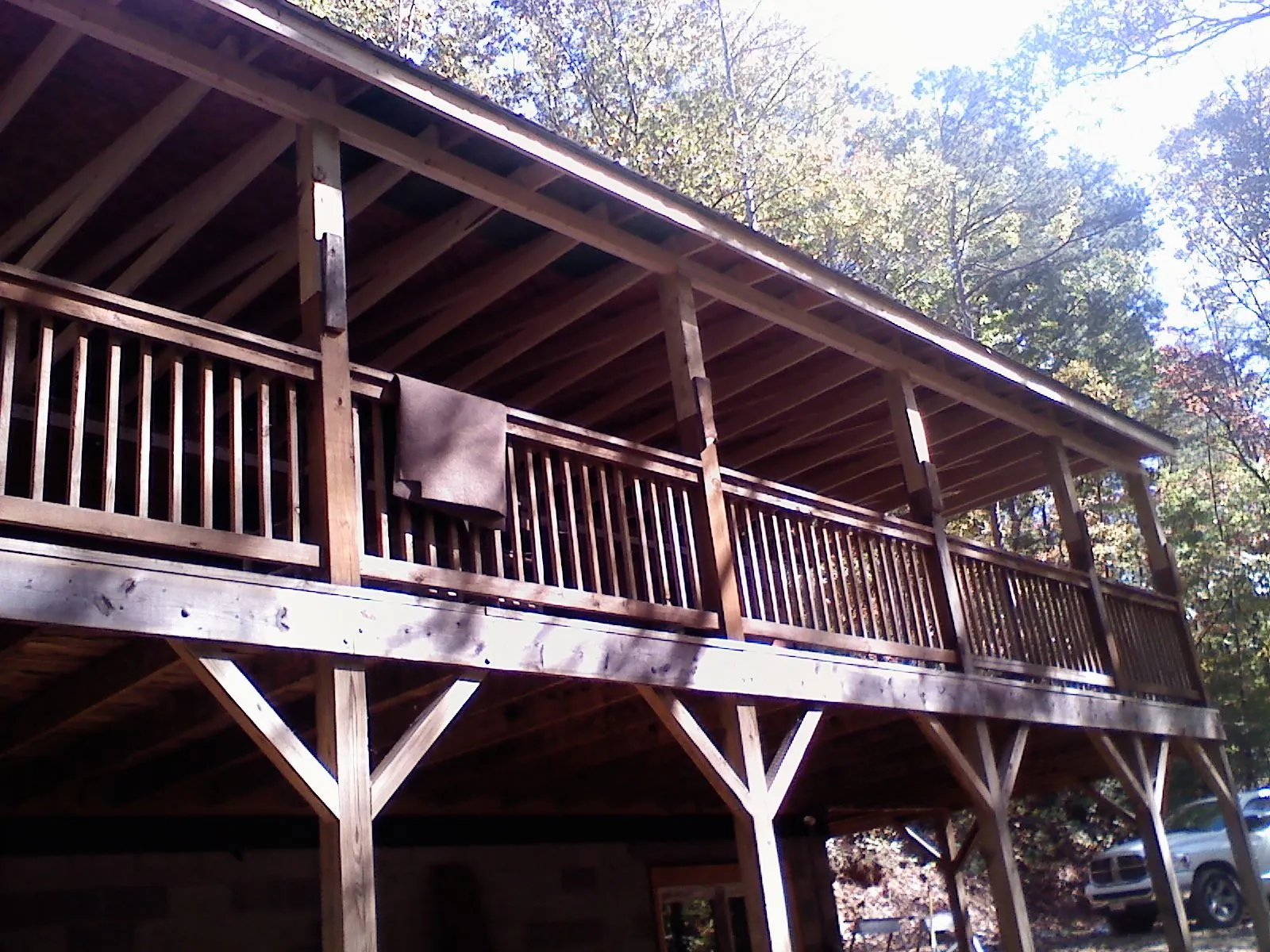 Timber framing under a new elevated porch and deck — Roof Leak Repair in West Nyack by Roofing Brothers